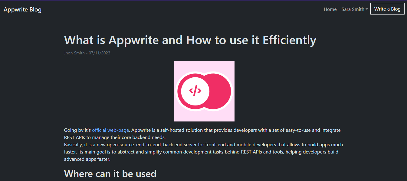 React Appwrite Blog